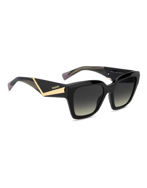 Missoni Sunglasses Square sunglasses with grey brown shaded lenses in black, 4 of 7