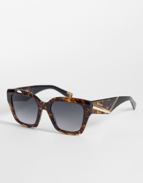 Missoni - Vierkante zonnebril met donkergrijs getinte glazen in bruin - view 1