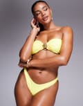[Missyempire] Missy Empire bandeau metal trim bikini top in yellow (part of a set) 6 YELLOW