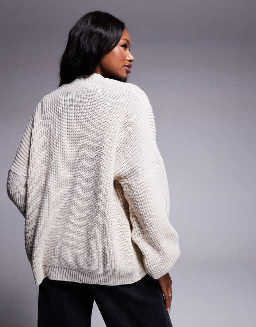 Missy Empire - Beige strikket cardigan med lommedetaljer, 3 af 4
