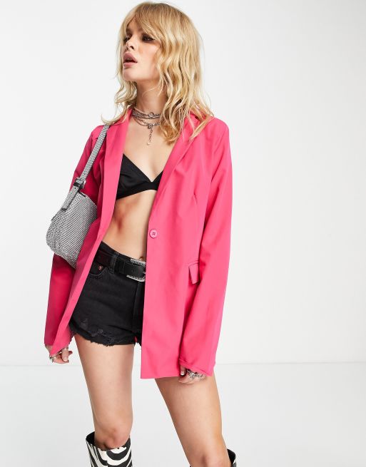 Missy Empire blazer in pink (part of a set)