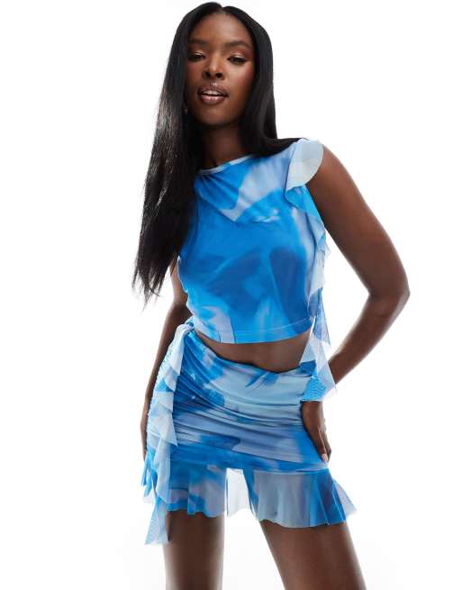 Missy Empire - Crop top d'ensemble en tulle - Multicolore