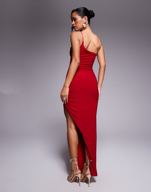 strapless open back dress Berry Birthday Maxi Dress main image 1