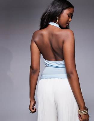 Missyempire Missy Empire Double Sculpted Slinky Cowl Neck Open Back Top