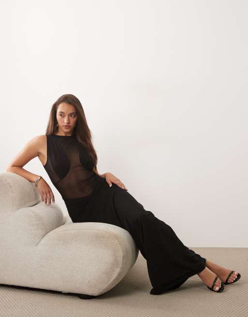 self portrait black and gold chiffon dress Black And Gold Chiffon Maxi Dress – self-portrait-US main image 0