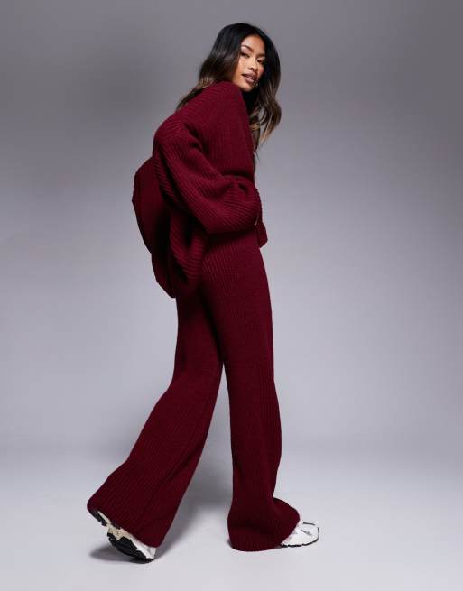 Ensemble Pantalon Et Débardeur Plissé Les Tien - Bordeaux - Taille S - Femme - Coton Jersey