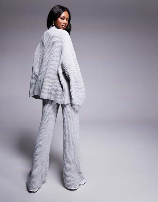 Missy Empire - Ensemble pantalon et gilet boutonné en maille - Gris, 3 de 4
