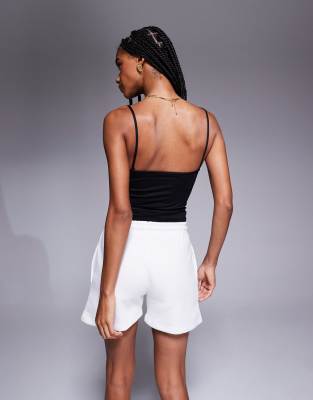 Missy Empire exclusive drawstring sweat shorts in white