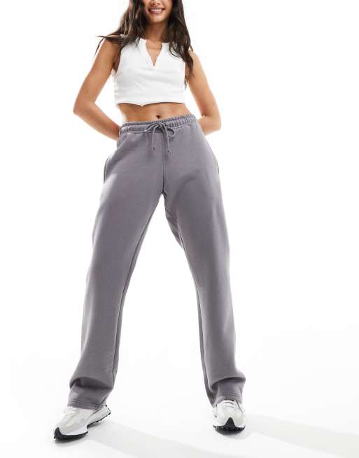 Missy Empire - Exclusives - Joggingbroek met trekkoord en wijde pijpen in antraciet