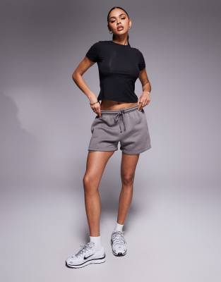 Missy Empire - Exklusiv - Sweatshorts in Anthrazit mit Tunnelzug-Grau