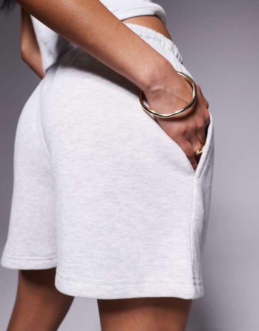 Missy Empire – Exklusivt – Gråmelerade sweatshorts med dragsko i midjan, 2 av 5
