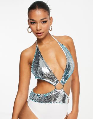 reversible sequin swimsuit