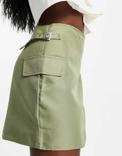 Missy Empire Jupe d ensemble fonctionnelle Vert sauge ASOS