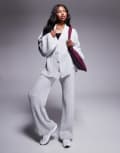 [Missyempire] Missy Empire knitted button down cardigan and pants full set in grey M/L GREY