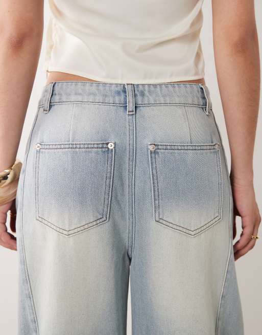 Missy Empire – Ljusblå jeans med barrelben i bomullslook, 5 av 5