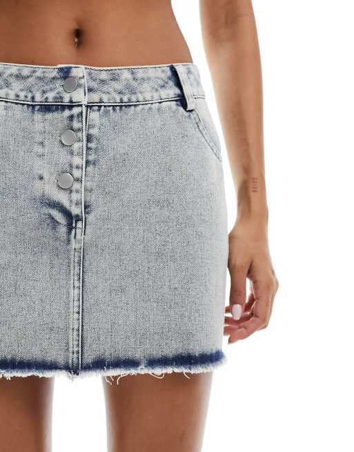 Missy Empire – Mini-Jeansrock in Bleich-Waschung, Kombiteil, 2 von 5
