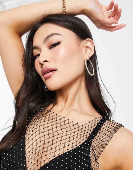 Missy Empire netting mini dress in black | ASOS