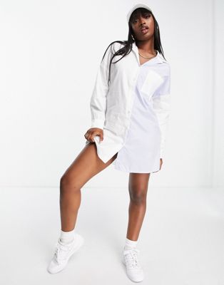 Missy Empire – Oversize-Hemdkleid mit mehrfarbigem Blockfarben-Design
