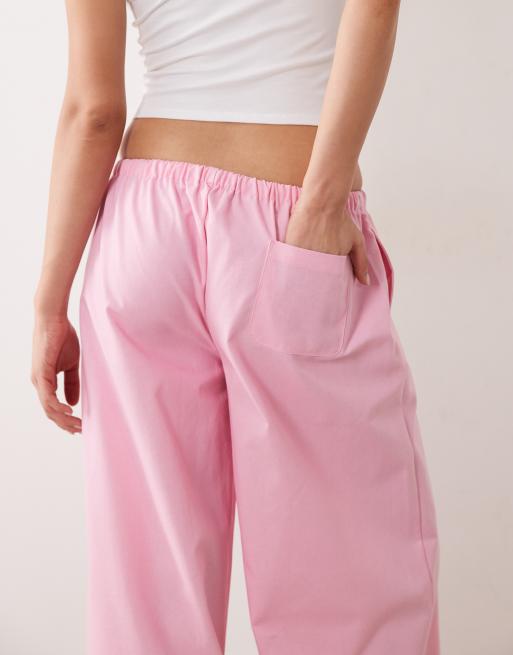 Missy Empire - Pantalon large en lin mélangé à taille nouée - Rose, 4 de 5