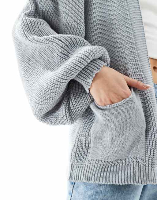 Missy Empire pocket detail cardigan in grey, 2 of 4