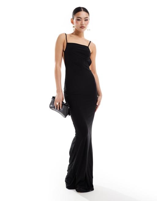 Missy Empire - Robe longue à fronces et dos échancré - Noir, 3 de 4