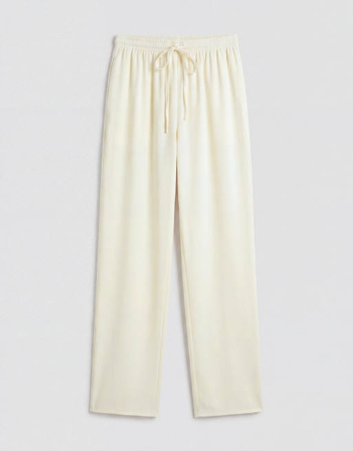 Missy Empire satin drawstring relaxed pants in ecru (part of a set), 6 of 9