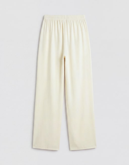 Missy Empire satin drawstring relaxed pants in ecru (part of a set), 7 of 9