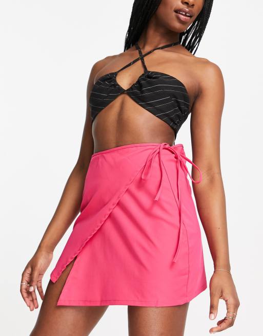 Missy Empire side split skirt in pink (part of a set)