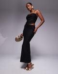 [Missyempire] Missy Empire slinky mesh overlay maxi skirt co-ord in black 46 BLACK