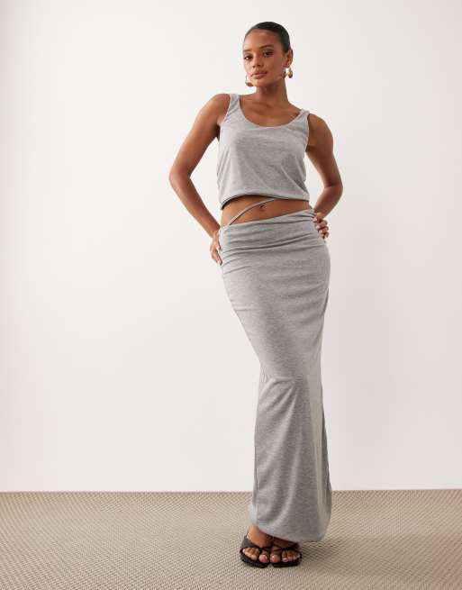 Missy Empire - Top d'ensemble noué devant à encolure dégagée - Gris, 2 de 4