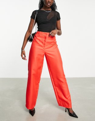 wide leg red pants