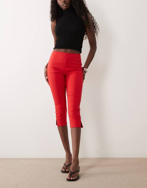Missyempire bengaline capri trousers in red - view 1