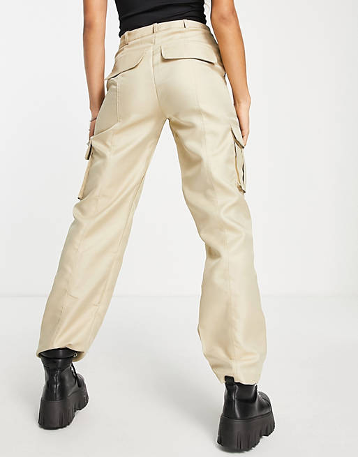  Missyempire cropped cargo trouser co ord in stone 