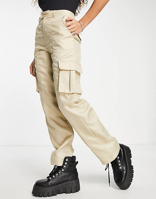  Missyempire cropped cargo trouser co ord in stone 