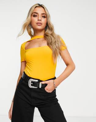 Missyempire cutaway detail body in orange ASOS