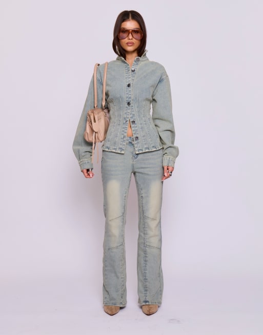 Missyempire Denim jacket in blue washed
