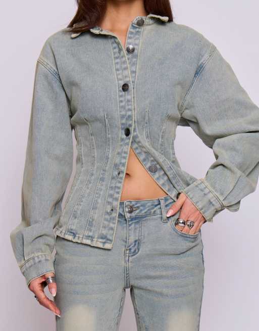 Missyempire Denim jacket in blue washed, 2 of 4