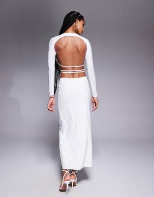 Missyempire Double Sculpted Slinky Open Back Bodycon Mini Dress
