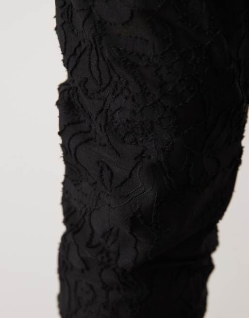 Missyempire ensemble coordonné pantalon capri en dentelle noir, 3 de 5