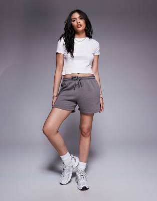 Missyempire Exclusive Drawstring Waist Sweatshirt Fabric Shorts