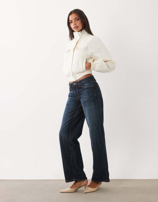 Missyempire funnel neck ribbed cuff bomber jacket in ecru, 3 of 4