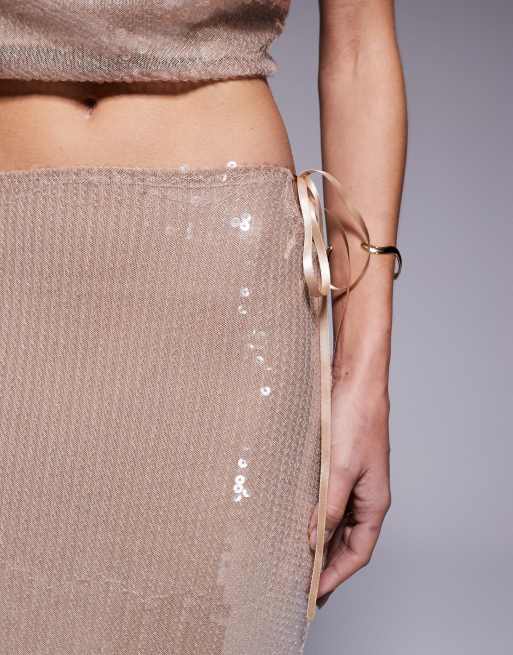 Gonna Lunga Gonna Glitter Argento Dixie Gonna Lunga Con Paillettes