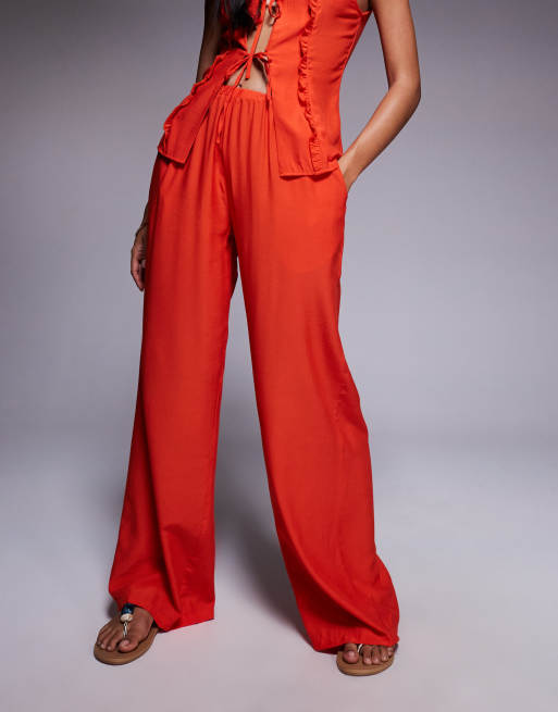 Missyempire – Hose in Orange mit weitem Bein und elastischem Bund, Kombiteil, 3 von 5