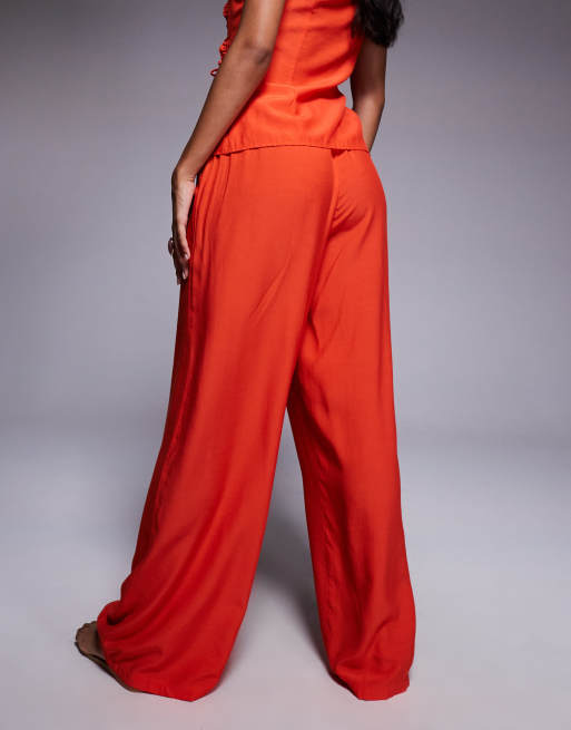 Missyempire – Hose in Orange mit weitem Bein und elastischem Bund, Kombiteil, 5 von 5