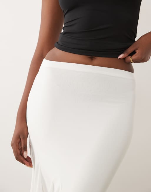 Missyempire jupe mi-longue asymétrique à godets crème, 3 de 5