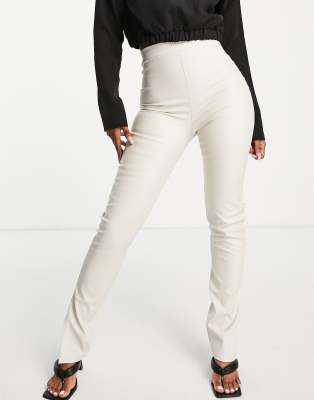 cream slim trousers