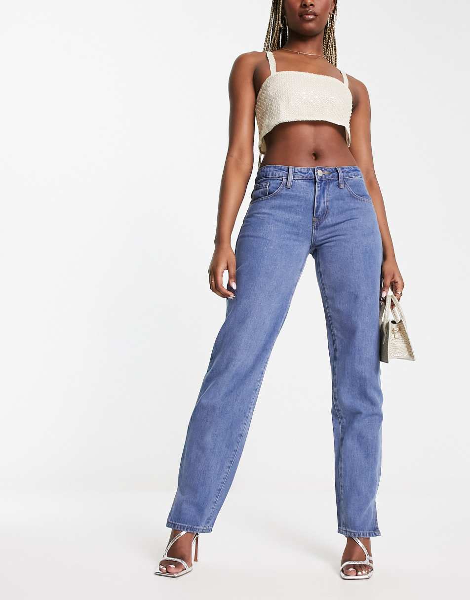 Weekday frayed waist jeans in blue