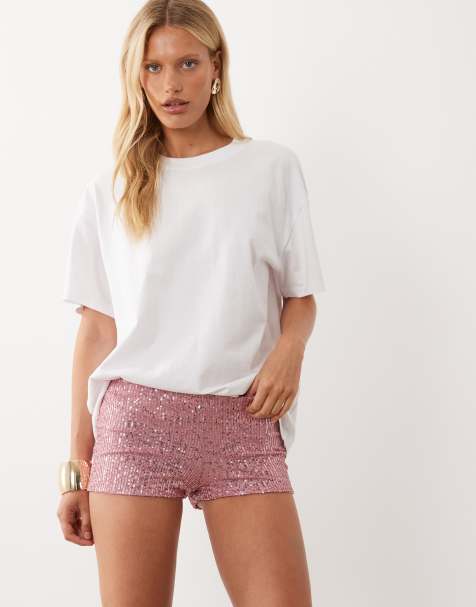 Missyempire Mini-Shorts mit Pailletten in Pink - view 1