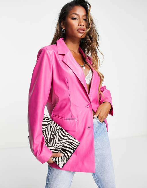 Pink 2025 leather blazer