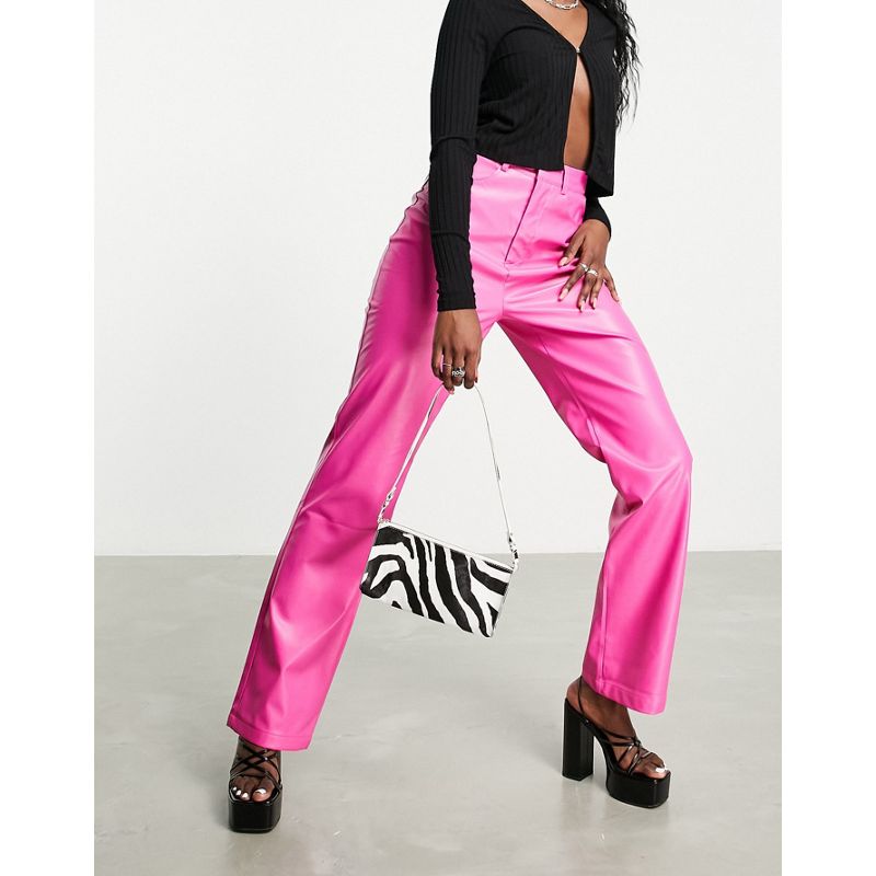 Donna Pantaloni e leggings Missyempire - Coordinato in pelle sintetica rosa